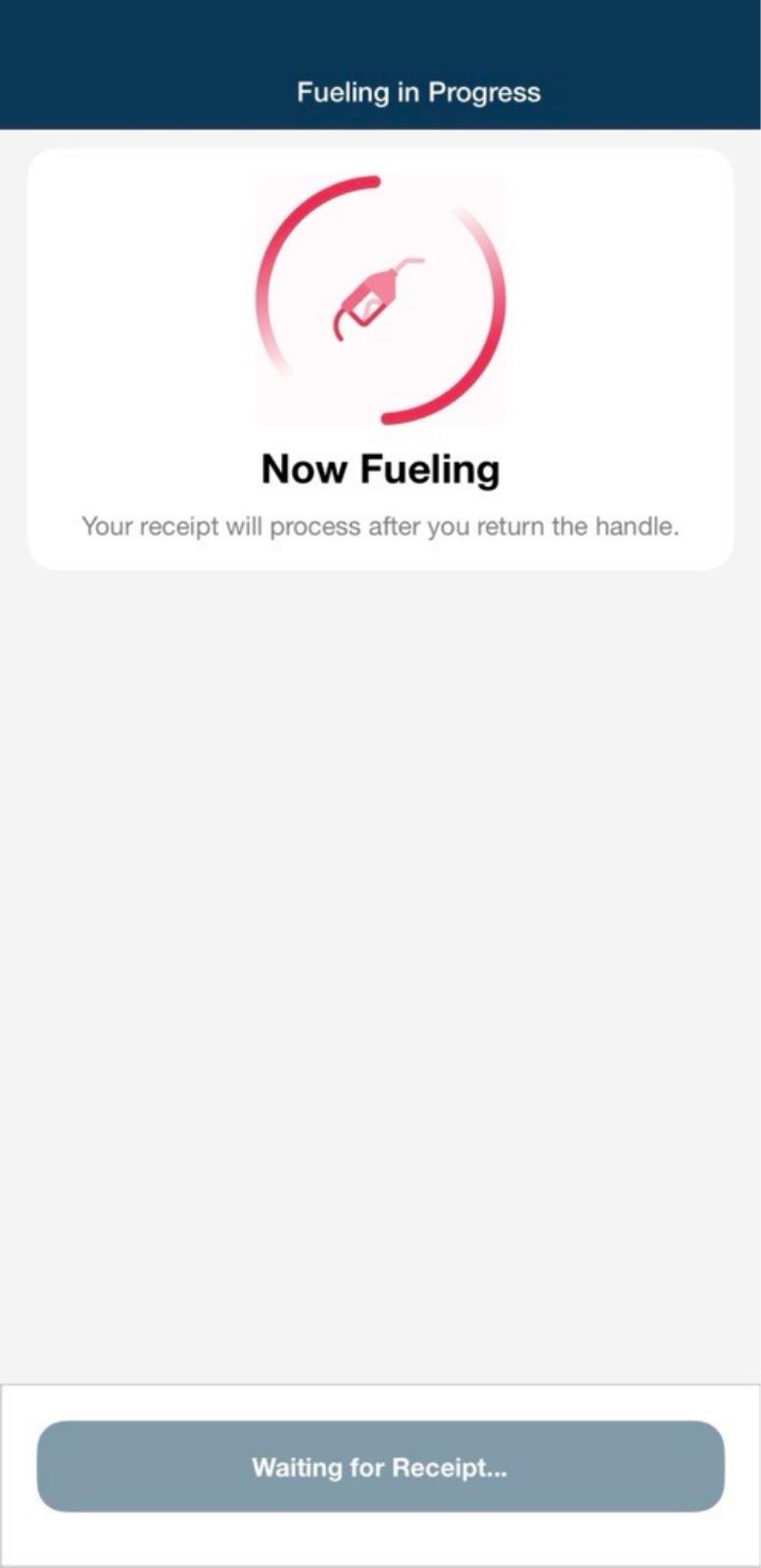Holiday Oil app screen 7: Start fueling