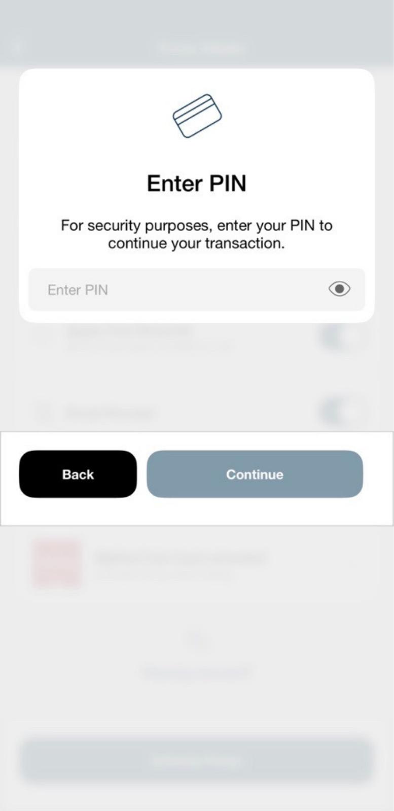 Holiday Oil app screen 6: Enter your PIN