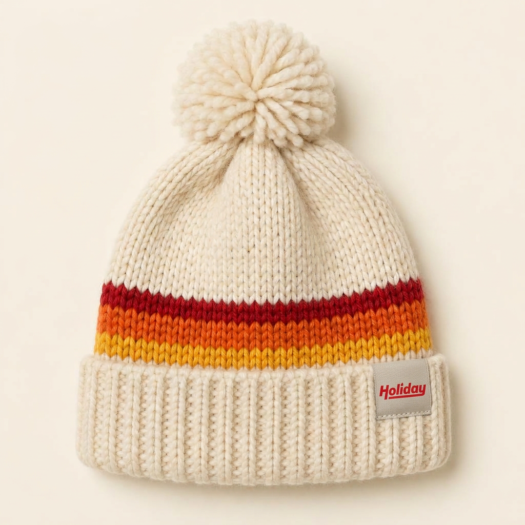 Canopy Stripe Pom Beanie